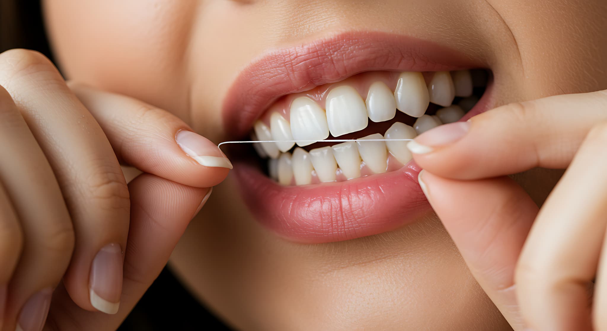 フロスを使用するイメージ