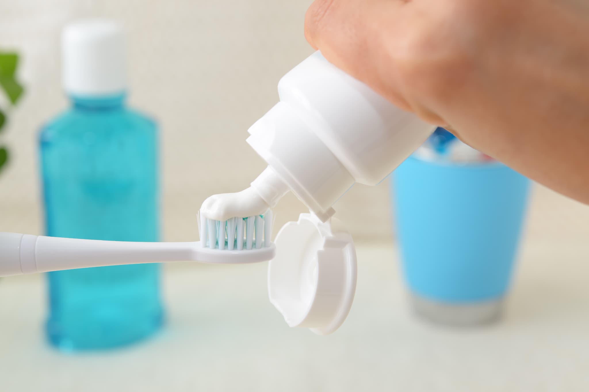 歯磨きをする様子