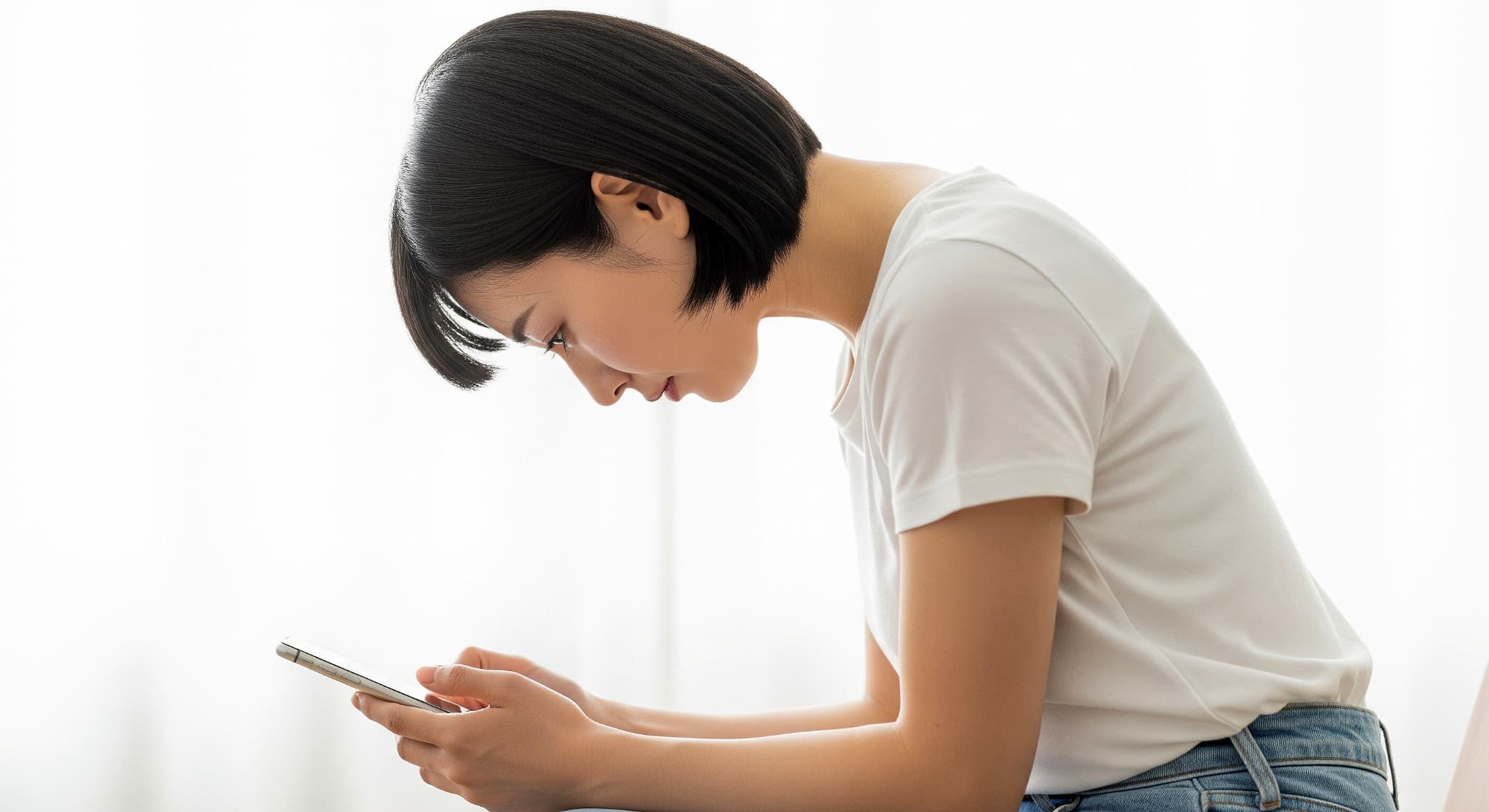 姿勢が悪い女性