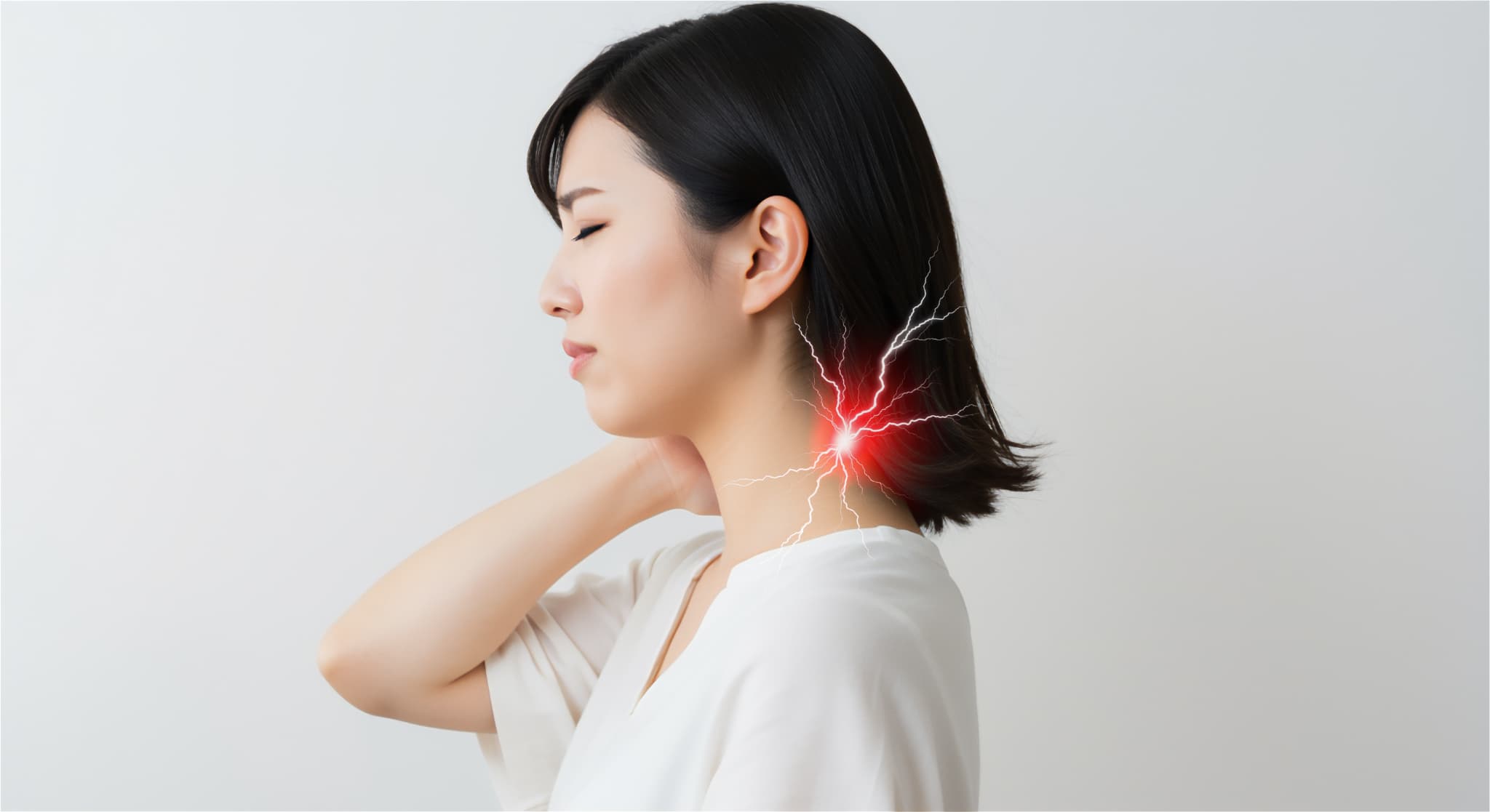 ストレートネックの女性